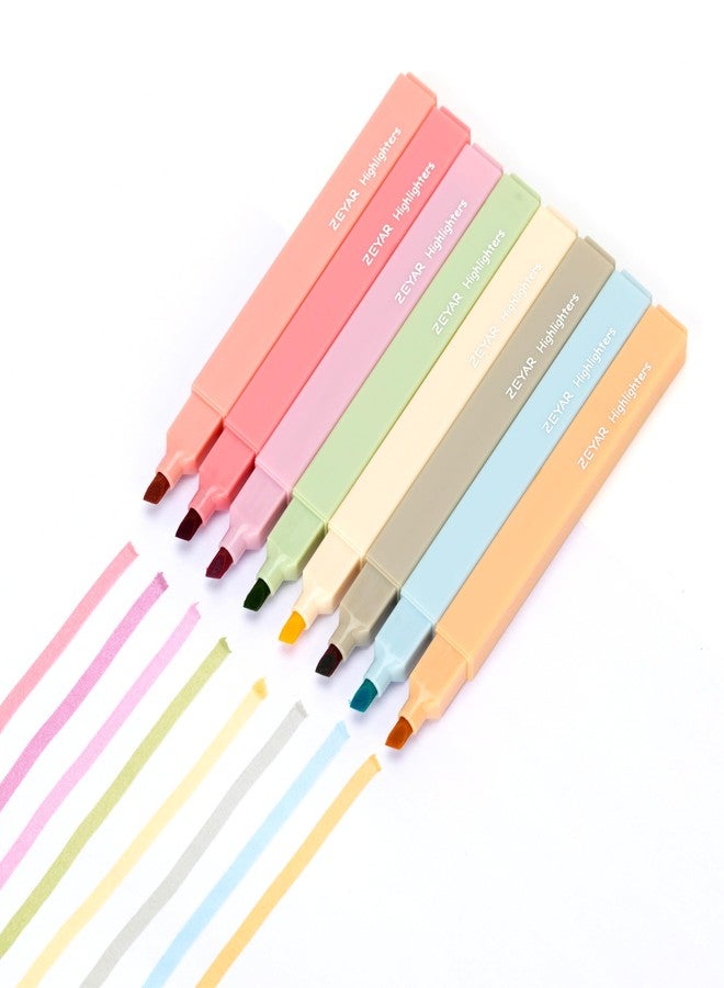 ZEYAR Aesthetic Cute Highlighter Pens, Cream colors, Chisel Tip, Water Based, Quick Dry, No Bleed for bible, four seasons color series (8 Autumn Colors) - Image 4
