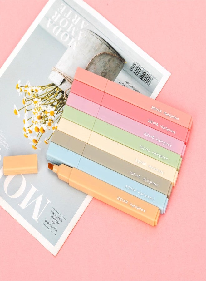 ZEYAR Aesthetic Cute Highlighter Pens, Cream colors, Chisel Tip, Water Based, Quick Dry, No Bleed for bible, four seasons color series (8 Autumn Colors) - Image 5