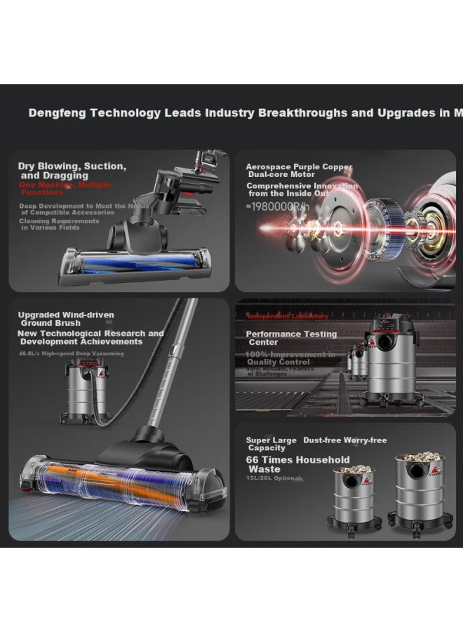 Puppy Vacuum Cleaner Household Industrial High Suction High Power Vacuum Cleaner Renovation Grout Cleaning Vehicle Home Commercial Hotel Multi-function - Image 2