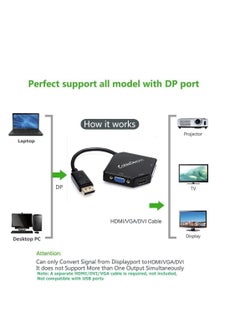 ماركة غير محددة محول كابل متعدد الوظائف من منفذ DisplayPort كبير DP2 إلى HDMI VGA DVI من CABLEDECONN  - Image 3