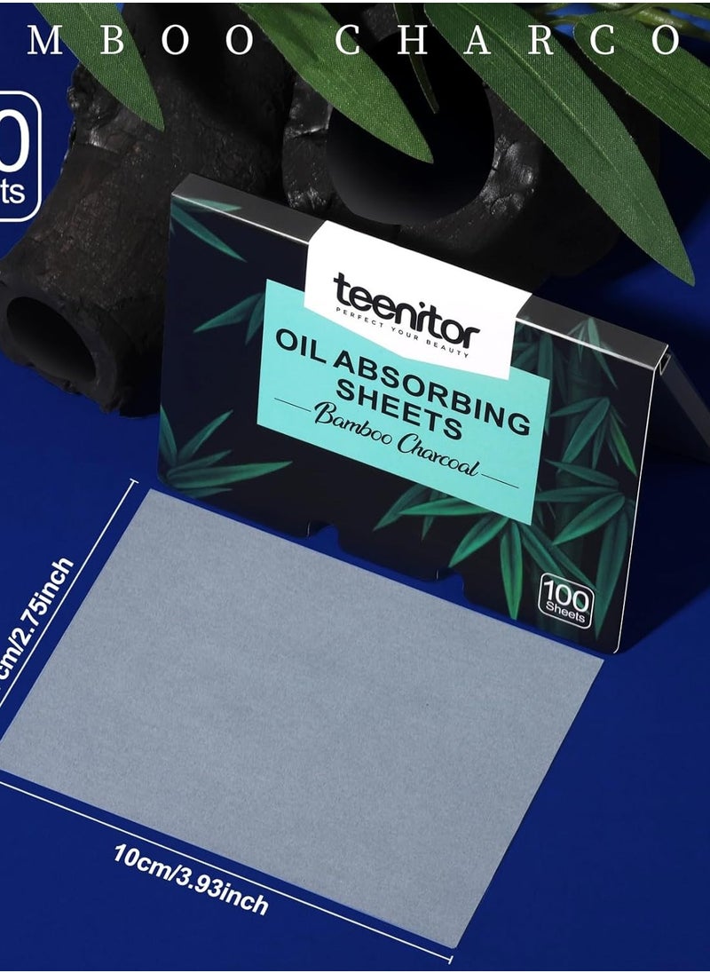 Teenitor - Teenitor 800 Counts Oil Blotting Papers for Face, Bamboo Charcoal Oil Absorbing Sheets for Oily Skin, Oil Blotting Sheets for Face, Oil Absorbent Pads... - Image 1
