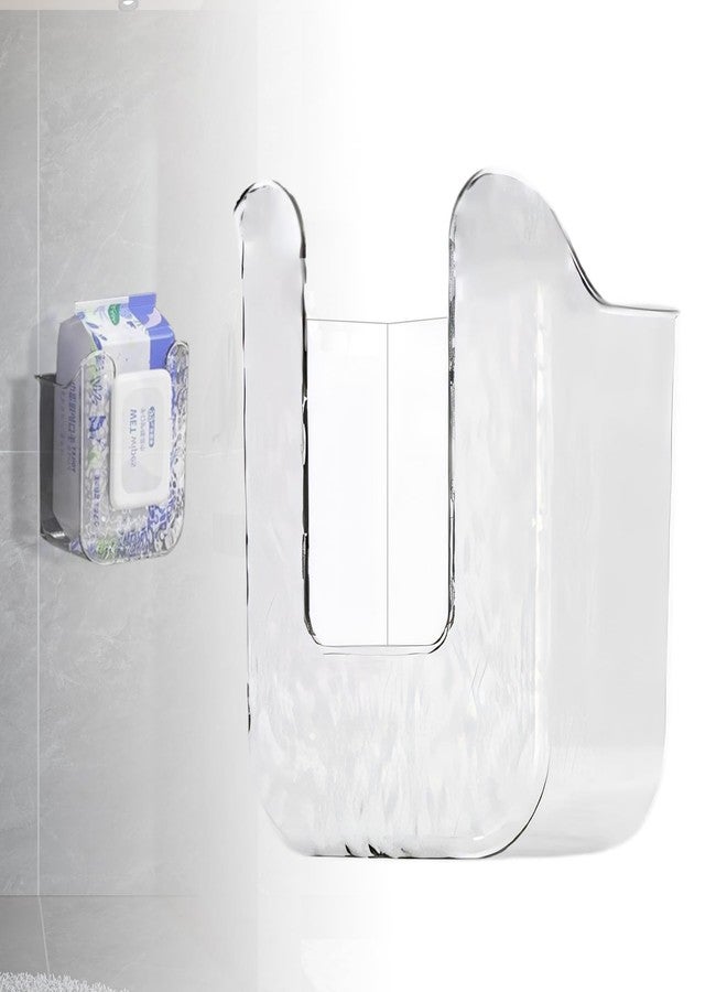 Xanadued Kitchen Wipes Storage, Flushable Wipes Holder for Bathroom, Wall-Mounted Tissue Box, Non-Slip Flushable Wipes Holder, Wipe Container, Wipes Dispenser for Kitchen Bedroom Bathroom, White - Image 1