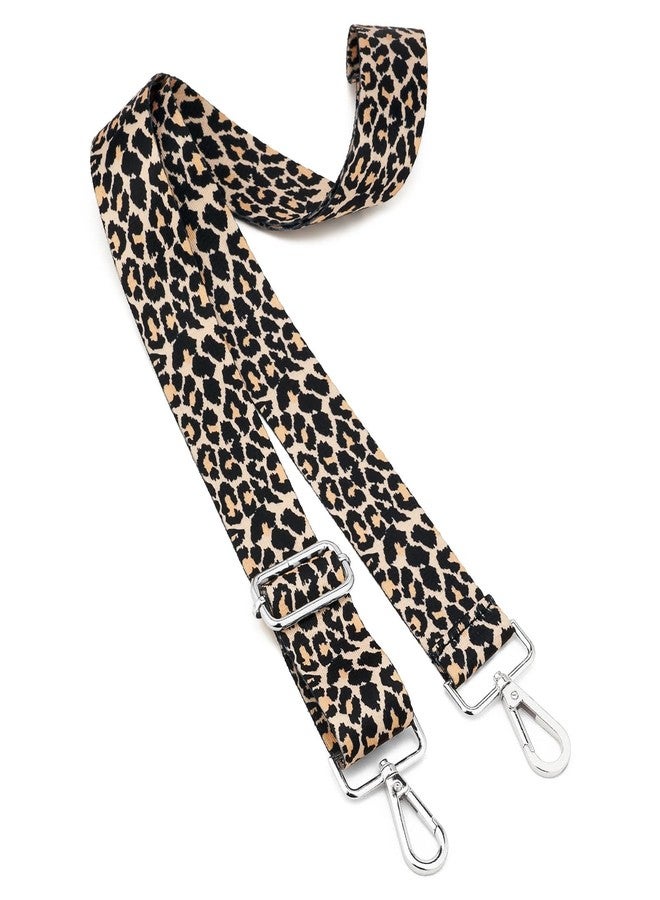 ZOOEASS Silvery Buckles Wide Shoulder Strap Adjustable Replacement Belt Guitar Style Crossbody Bag Handbag Strap Multicolor Canvas Straps(Wide:1.4in,Long:49.2in) (Leopard2) - Image 2
