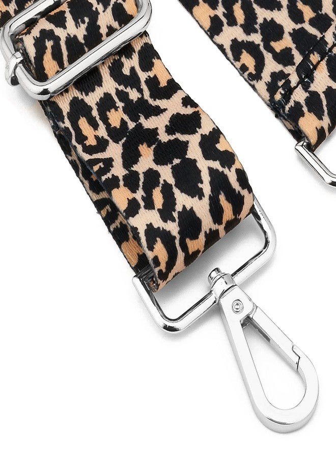 ZOOEASS Silvery Buckles Wide Shoulder Strap Adjustable Replacement Belt Guitar Style Crossbody Bag Handbag Strap Multicolor Canvas Straps(Wide:1.4in,Long:49.2in) (Leopard2) - Image 3