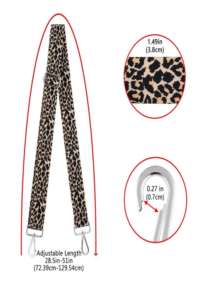 ZOOEASS Silvery Buckles Wide Shoulder Strap Adjustable Replacement Belt Guitar Style Crossbody Bag Handbag Strap Multicolor Canvas Straps(Wide:1.4in,Long:49.2in) (Leopard2) - Image 4