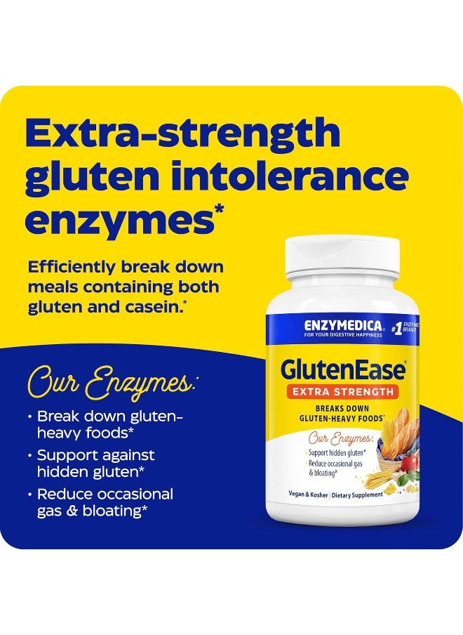 ENZYMEDICA - Glutenease Extra Strength, Complete Gluten & Casein Formula With Digestive Enzymes + Dpp-Iv, 30 Capsules  - Image 2