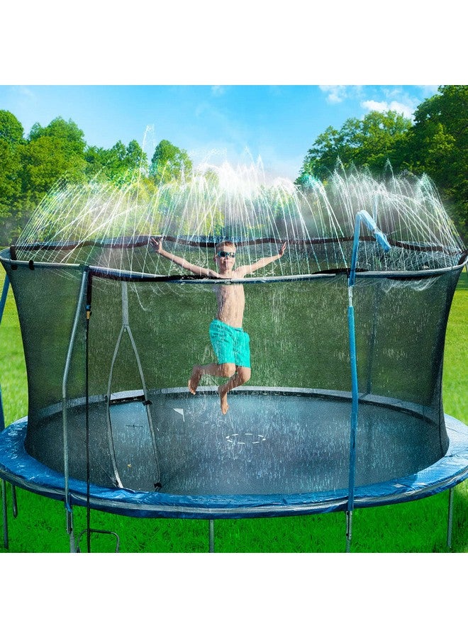 Bobor Trampoline Sprinkler For Kids Outdoor Backyard Water Park Fun Summer Outdoor Water Sprinkler Toys For Boys Girls (Black 39Ft) - Image 1