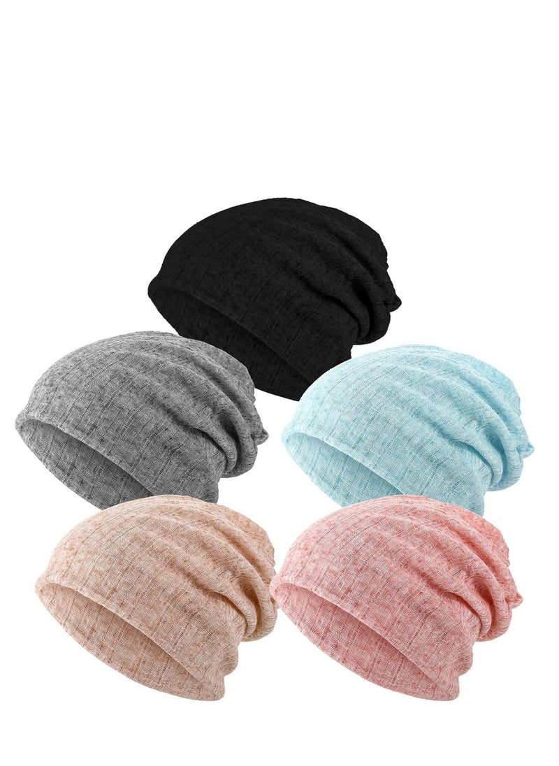 SYOSI TERRIFI 5 Pieces Women's Slouchy Beanie Hat Baggy Skull Sleep Cap Turban Headwear  - Image 1
