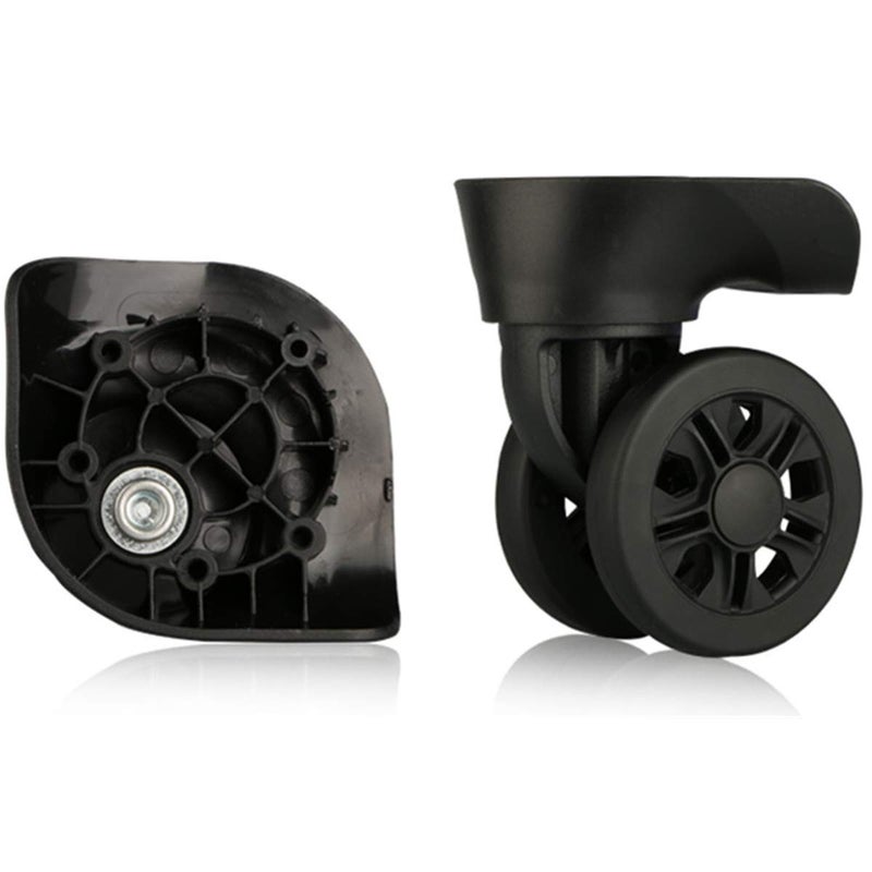 Black Luggage Wheels Replacement 360 Degree Swivel Mute Suitcase Repair Wheels - Image 2
