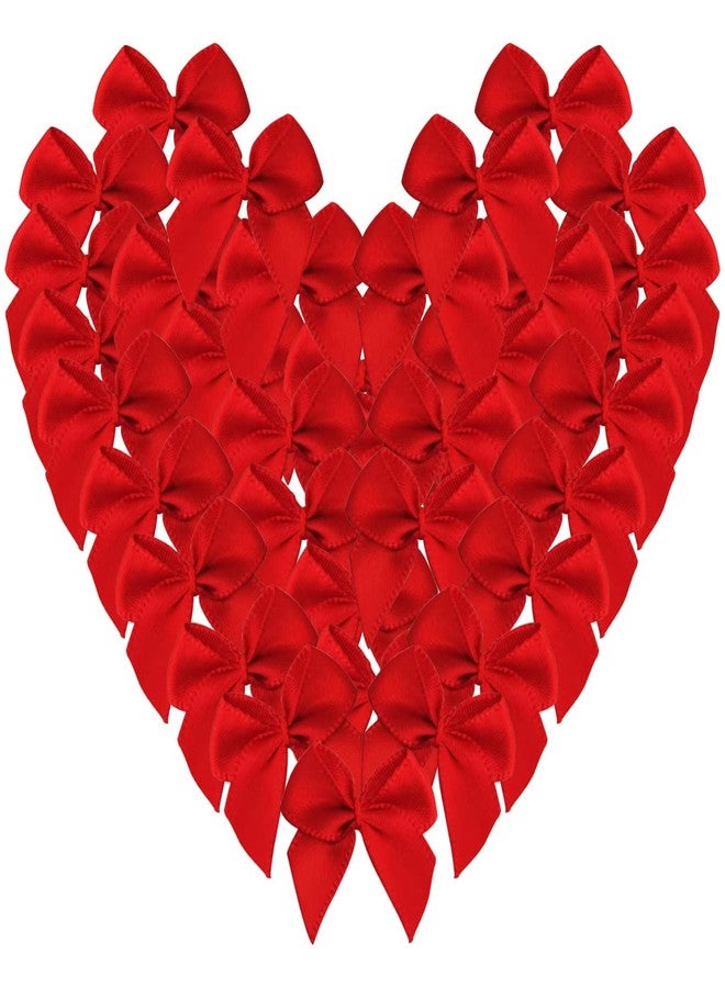 Micomon 50pcs 1.2-Inch Mini Bows for Crafts Red Satin Ribbon Bows for Gift Packing Sewing,Scrap-Booking(Red) - Image 1