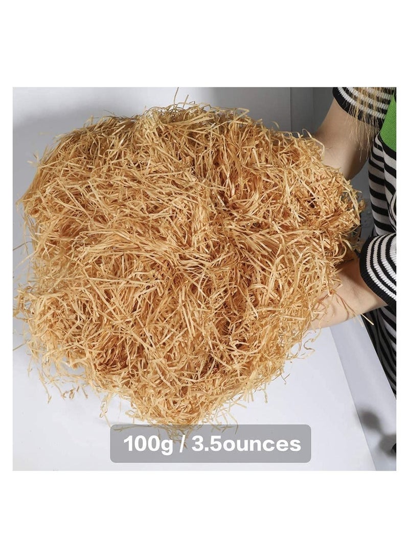 100 gram  Paper Shreds Strands Eco-friendly Shredded Crinkle Paper Confetti Crinkle Cut Paper Filling for Hamper Gift Box Filling (GOLD ) - Image 2
