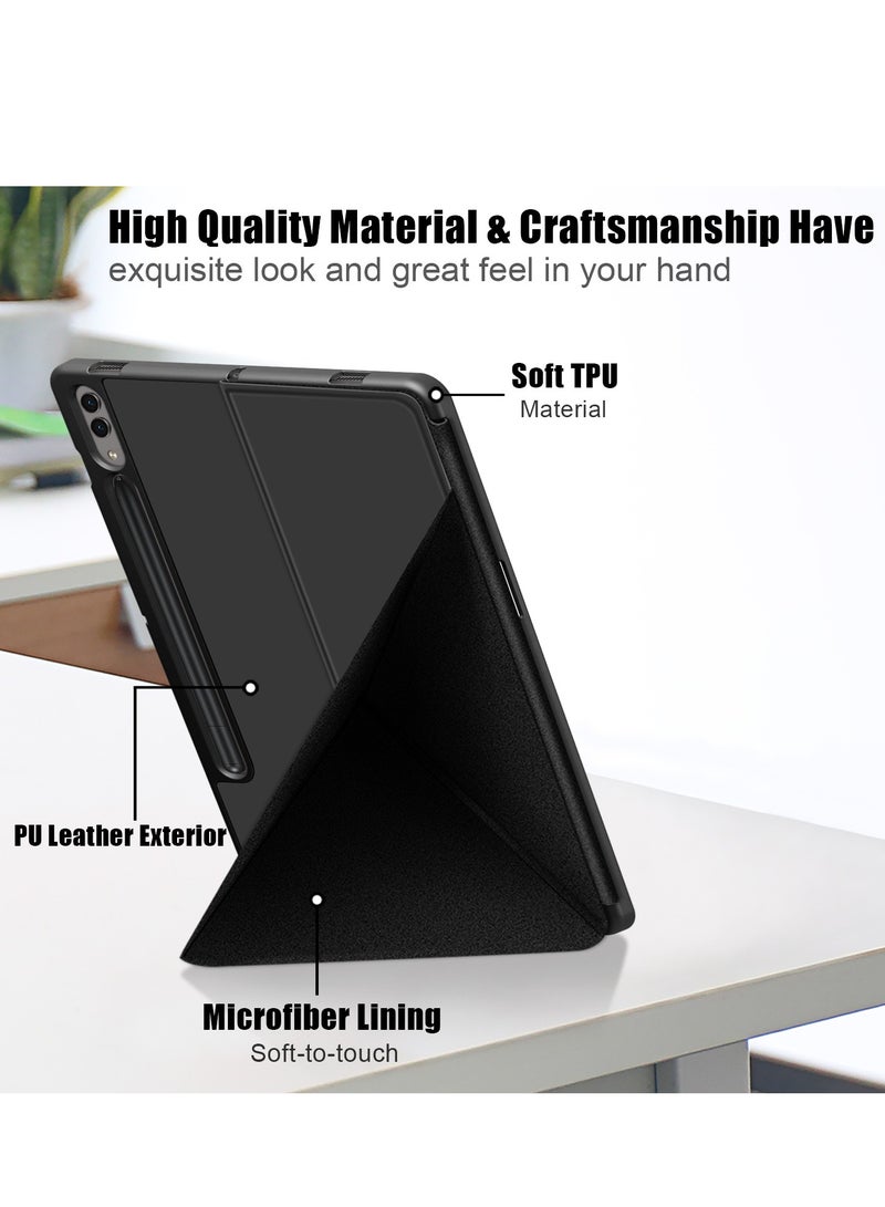 مناسب لجهاز Samsung Tab S9 Plus 2023 X810/X816B/X818U/ S9 Fe Plus/ S10 Plus مقاس 12.4 بوصة مع غطاء واقٍ مغناطيسي ثلاثي الطيات لجهاز لوحي خامل - Image 4