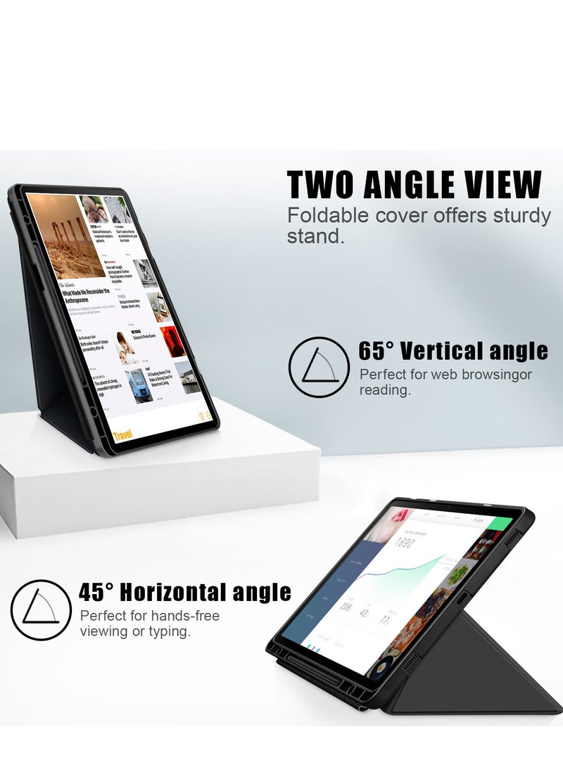 مناسب لجهاز Samsung Tab S9 Plus 2023 X810/X816B/X818U/ S9 Fe Plus/ S10 Plus مقاس 12.4 بوصة مع غطاء واقٍ مغناطيسي ثلاثي الطيات لجهاز لوحي خامل - Image 2