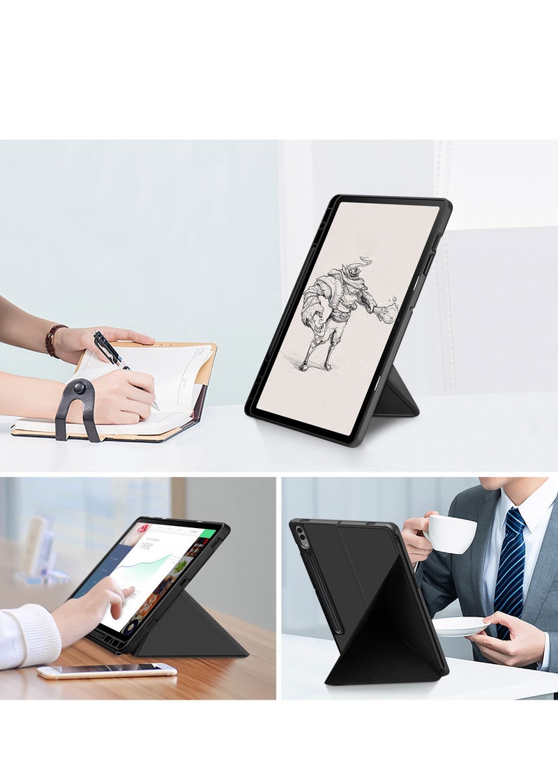 مناسب لجهاز Samsung Tab S9 Plus 2023 X810/X816B/X818U/ S9 Fe Plus/ S10 Plus مقاس 12.4 بوصة مع غطاء واقٍ مغناطيسي ثلاثي الطيات لجهاز لوحي خامل - Image 3