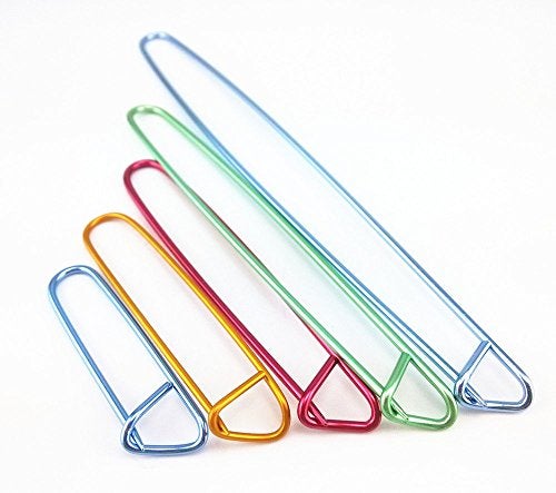 yueton 5pcs Colorful Aluminum Yarn Stitch Holder Crochet Hooks Knitting Needle Stitch Holders - Image 2