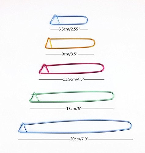 yueton 5pcs Colorful Aluminum Yarn Stitch Holder Crochet Hooks Knitting Needle Stitch Holders - Image 3