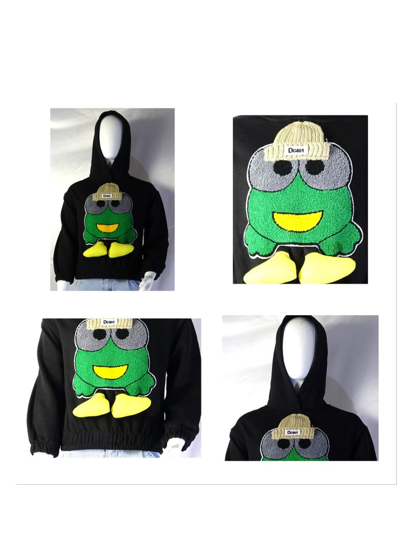 SHELTERE "Turkish made Girls' sweatshirt with long sleeves in black with a beautiful design from the Shelter 35635 collection." - Image 1