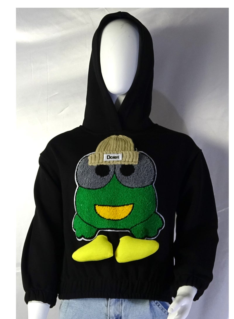 SHELTERE "Turkish made Girls' sweatshirt with long sleeves in black with a beautiful design from the Shelter 35635 collection." - Image 2