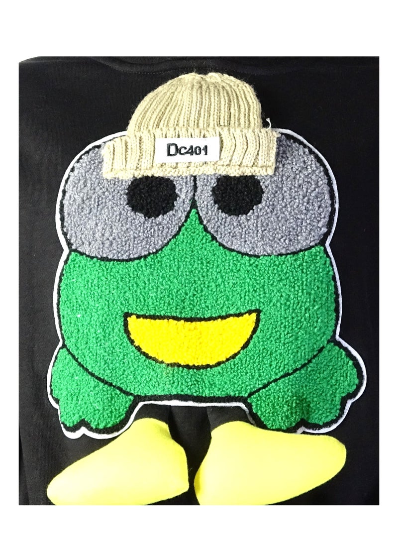 SHELTERE "Turkish made Girls' sweatshirt with long sleeves in black with a beautiful design from the Shelter 35635 collection." - Image 3