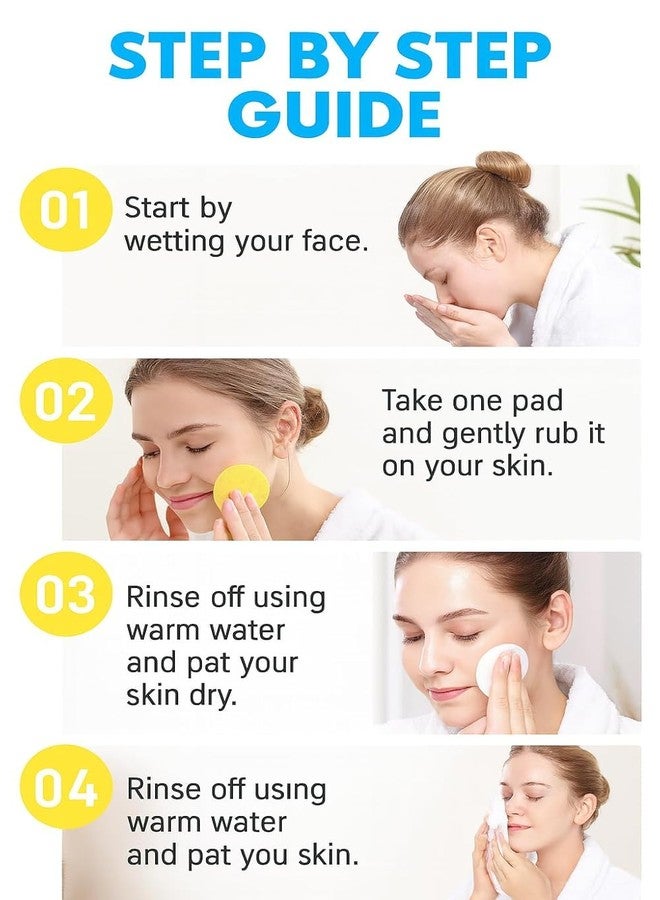ZOIY Kojic Acid and Turmeric Cleansing Pads for Face, Brightening and Exfoliating Skincare Wipes, Dark Spots and Pigmentation Treatment, 60 Pads - Image 2