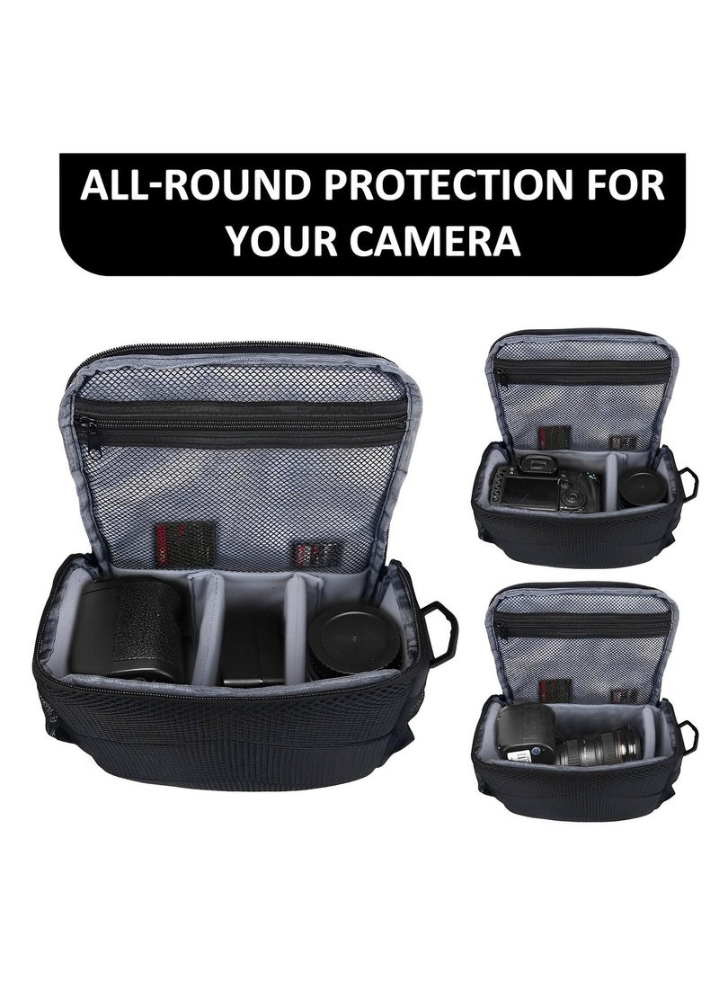 التمريض الجوي حقيبة سفر مضادة للماء ومضادة للصدمات - حقيبة كتف على الكتف حقيبة متوسطة مبطنة ناعمة للرجال والنساء، متوافقة مع كاميرات نيكون كانون سوني بنتاكس أوليمبوس باناسونيك DSLR SLR بدون مرآة - Image 3