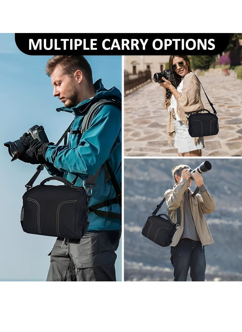 Skycare - Waterproof Anti-shock Camera Travel Bag - Shoulder Crossbody Sling Bag Medium Soft Padded Case for Men and Women, Compatible with Nikon Canon Sony Pentax Olympus Panasonic DSLR SLR Mirrorless Cameras - Image 1
