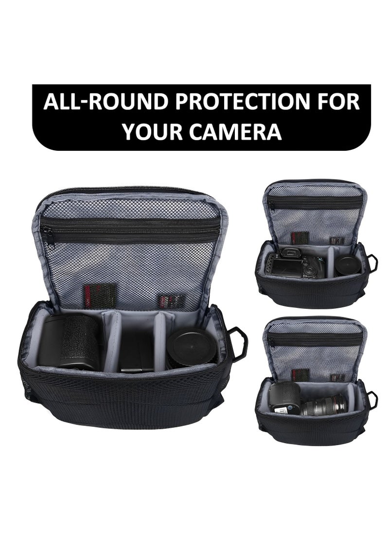 Skycare - Waterproof Anti-shock Camera Travel Bag - Shoulder Crossbody Sling Bag Medium Soft Padded Case for Men and Women, Compatible with Nikon Canon Sony Pentax Olympus Panasonic DSLR SLR Mirrorless Cameras - Image 1