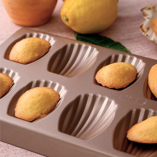 HAPPIELS Non Toxic Nonstick Madeleine Pan 12 Well Set of 2 (24 wells) | Non Stick Nontoxic Madeleines Pans for baking | Madeleine Cake Cookie Mold | Madeleine tray for oven | French tin 12 - Image 5