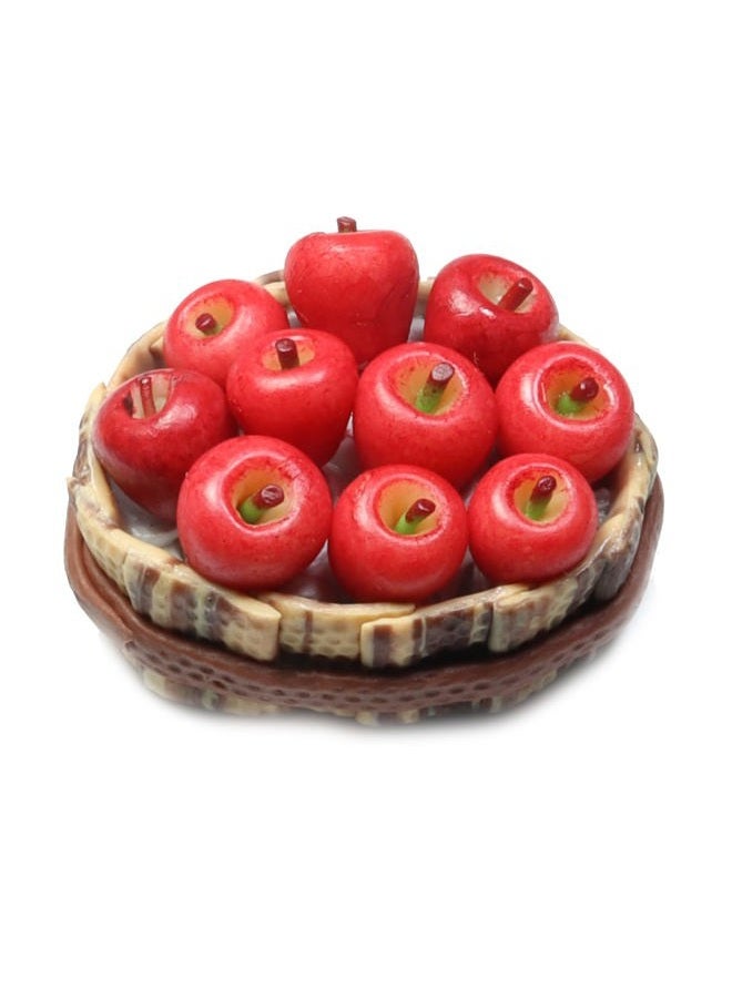 ThaiHonest Realistic Red Apple,Orange and Grapes Fruit Basket Figurine Miniature Dollhouse Accessory,Perfect DIY Dollhouse Food Dollhouse Kitchen Miniature. - Image 3