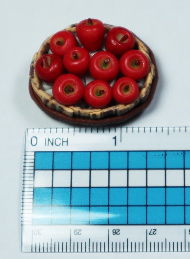 ThaiHonest Realistic Red Apple,Orange and Grapes Fruit Basket Figurine Miniature Dollhouse Accessory,Perfect DIY Dollhouse Food Dollhouse Kitchen Miniature. - Image 5