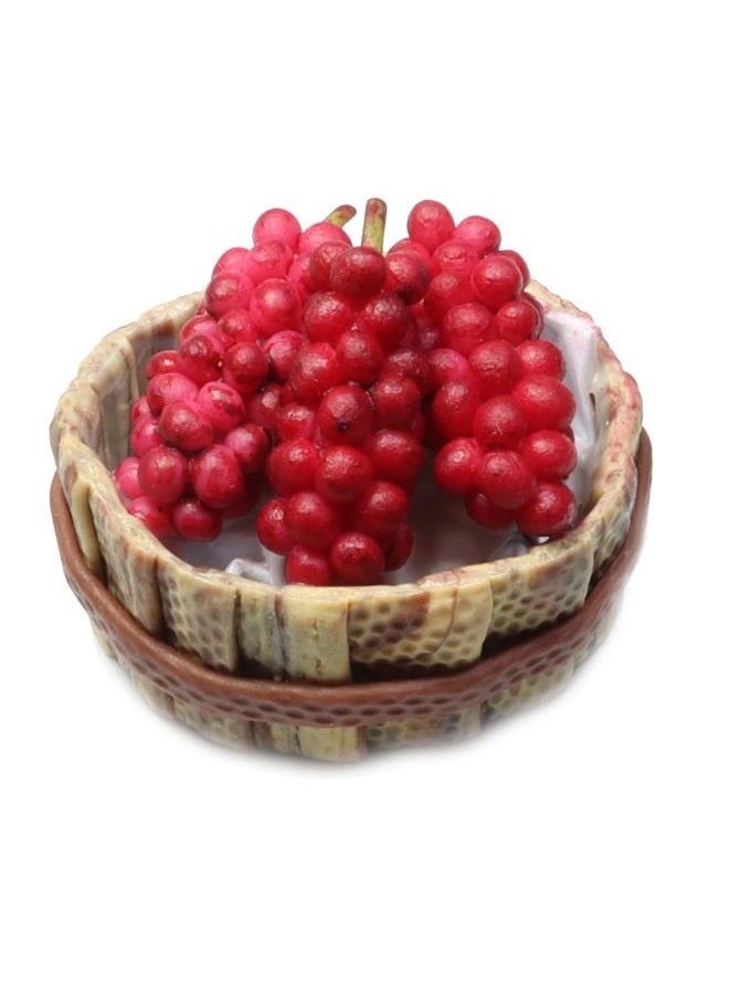 ThaiHonest Realistic Red Apple,Orange and Grapes Fruit Basket Figurine Miniature Dollhouse Accessory,Perfect DIY Dollhouse Food Dollhouse Kitchen Miniature. - Image 4