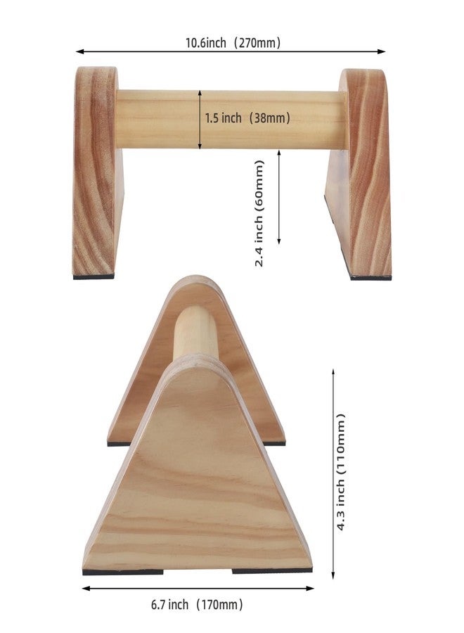 BESTWEI 1 Pair Wood Parallettes Bars Pushup Handles for Men - Calisthenics Equipment Push Up Bars, Gymnastics Handstand Training Planche Bar, Handstand Blocks - Image 2