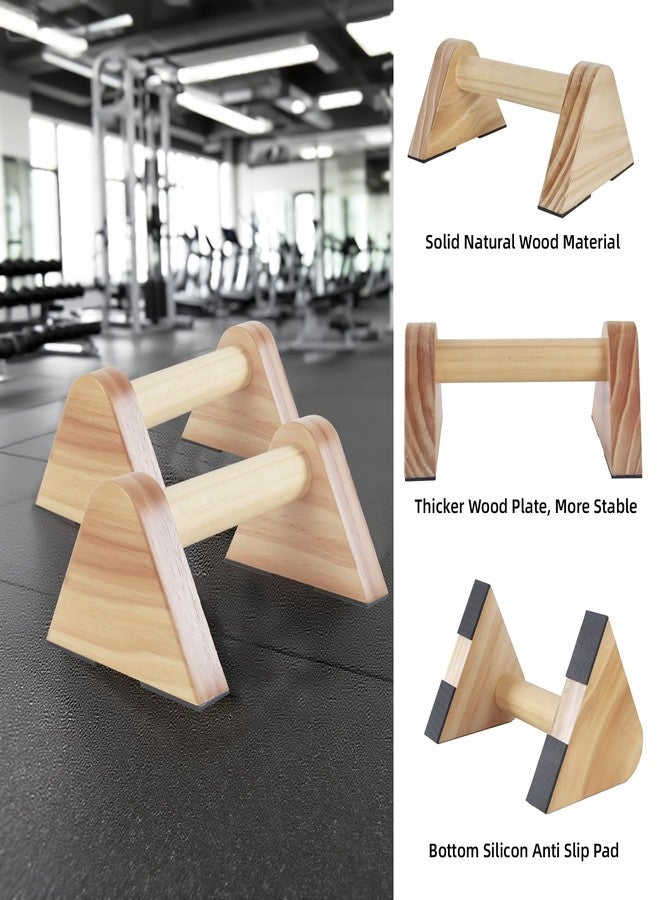 BESTWEI 1 Pair Wood Parallettes Bars Pushup Handles for Men - Calisthenics Equipment Push Up Bars, Gymnastics Handstand Training Planche Bar, Handstand Blocks - Image 3