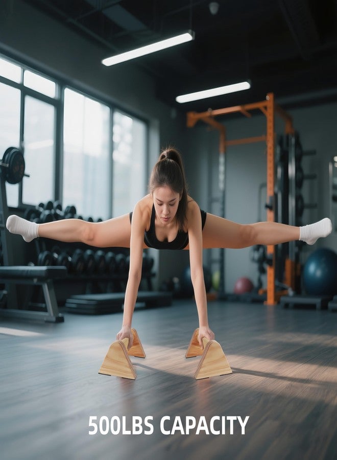 BESTWEI 1 Pair Wood Parallettes Bars Pushup Handles for Men - Calisthenics Equipment Push Up Bars, Gymnastics Handstand Training Planche Bar, Handstand Blocks - Image 4