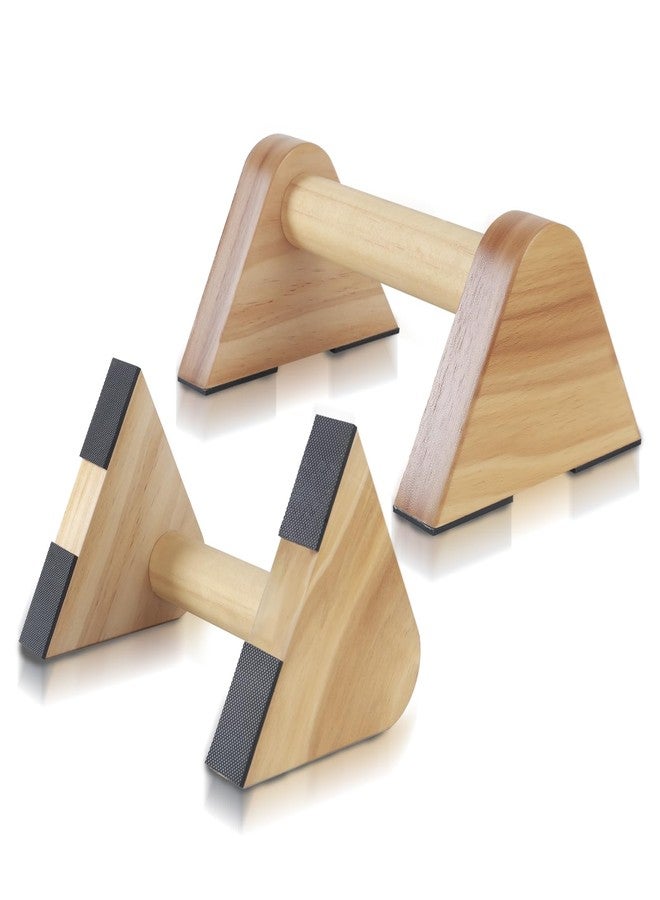 BESTWEI 1 Pair Wood Parallettes Bars Pushup Handles for Men - Calisthenics Equipment Push Up Bars, Gymnastics Handstand Training Planche Bar, Handstand Blocks - Image 1