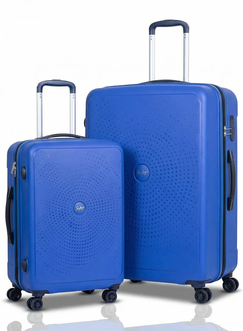 سكاي باجز طقم حقائب سفر زاب قطعتين بعجلات | مادة البولي بروبلين الصلب | قفل رقمي ثلاثي | دوران العجلات  درجة | مقاس المقصورة  بوصة، كبير  بوصة - أزرق