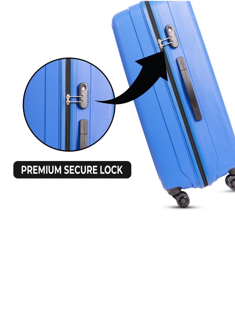 Skybags - ZAP Set of 2 Luggage Trolley| Hardcase Polypropylene Material| 3-Digit Combination Lock | 360° Degree Wheel Rotation| Cabin-20 Inch, Large-28 Inch- Blue - Image 1