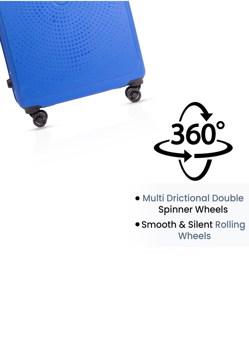 Skybags - ZAP Set of 2 Luggage Trolley| Hardcase Polypropylene Material| 3-Digit Combination Lock | 360° Degree Wheel Rotation| Cabin-20 Inch, Large-28 Inch- Blue - Image 1