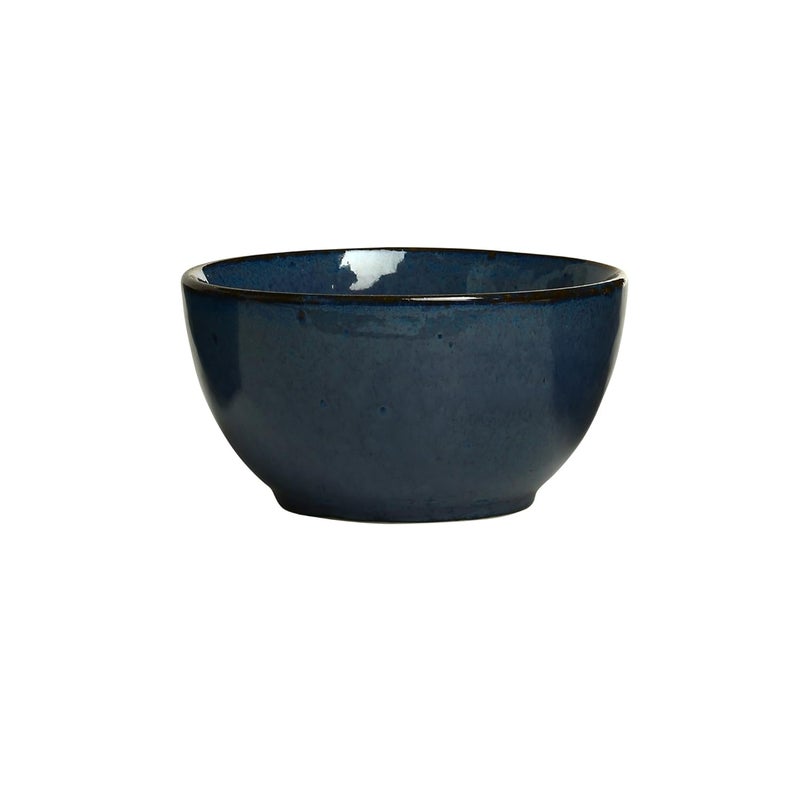 Caffeine Ceramic Handmade Blue Metallic katori Bowl Set of 4 - Image 3