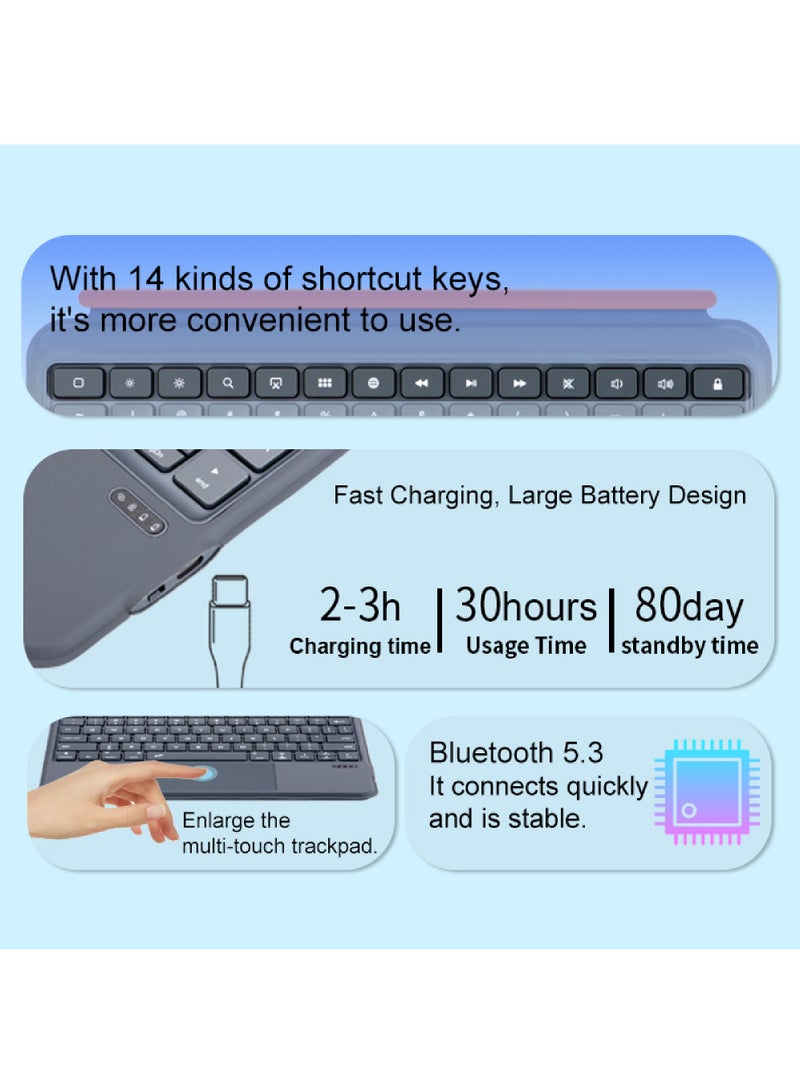 Rock Pow Case with Keyboard, Ultralight Keyboard for iPad Air 11 inch M3 2025/Case for iPad Air 11 inch M2 2024 and iPad Air5 10.9 inch 2022/Air4 10.9 inch 2020 Gen with Pencil Holder Clear Transparent Slim Stand Auto Wake/Sleep,Cover for air 5th/air 4th 10.9inch 2022/2020,air 6th/air 7th 11inch 2025/2024 - Image 4