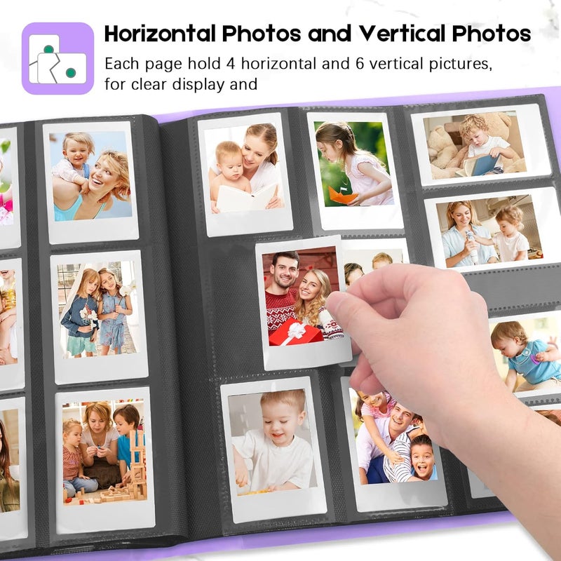 Veicevol 560 Pockets Photo Album for Fujifilm Instax Mini Camera, Album for Polaroid Photo, Photo Album for Fujifilm Instax Mini 12 11 9 40 90 8 Evo LiPlay Instant Camera (Purple) - Image 5