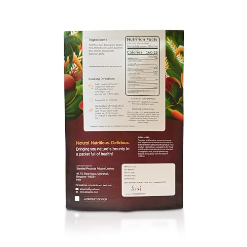 plesantre "Carrot & Beetroot Idli" Un-beet-able combo of nutrition and taste! Instant Ready to Cook Breakfast Idly Batter Premix - Red Rice, Wheat Free - 200g x Pack of 2, Makes 24 Idlies - Image 4