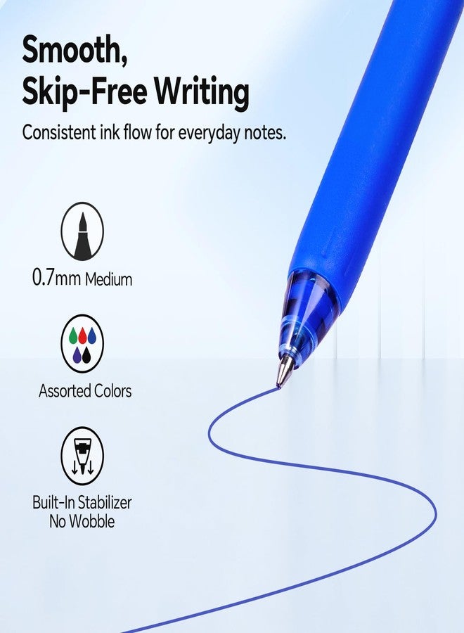 WRITECH Colored Gel Pens 0.7mm: Switch Silent Click Mode for Quiet or Click Feedback Smooth Writing Quick Dry Ink Medium Point for Note Taking Color Coding Journaling School Office Study - Image 4