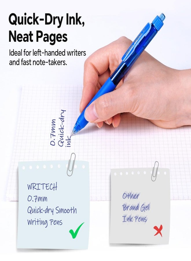 WRITECH Colored Gel Pens 0.7mm: Switch Silent Click Mode for Quiet or Click Feedback Smooth Writing Quick Dry Ink Medium Point for Note Taking Color Coding Journaling School Office Study - Image 5