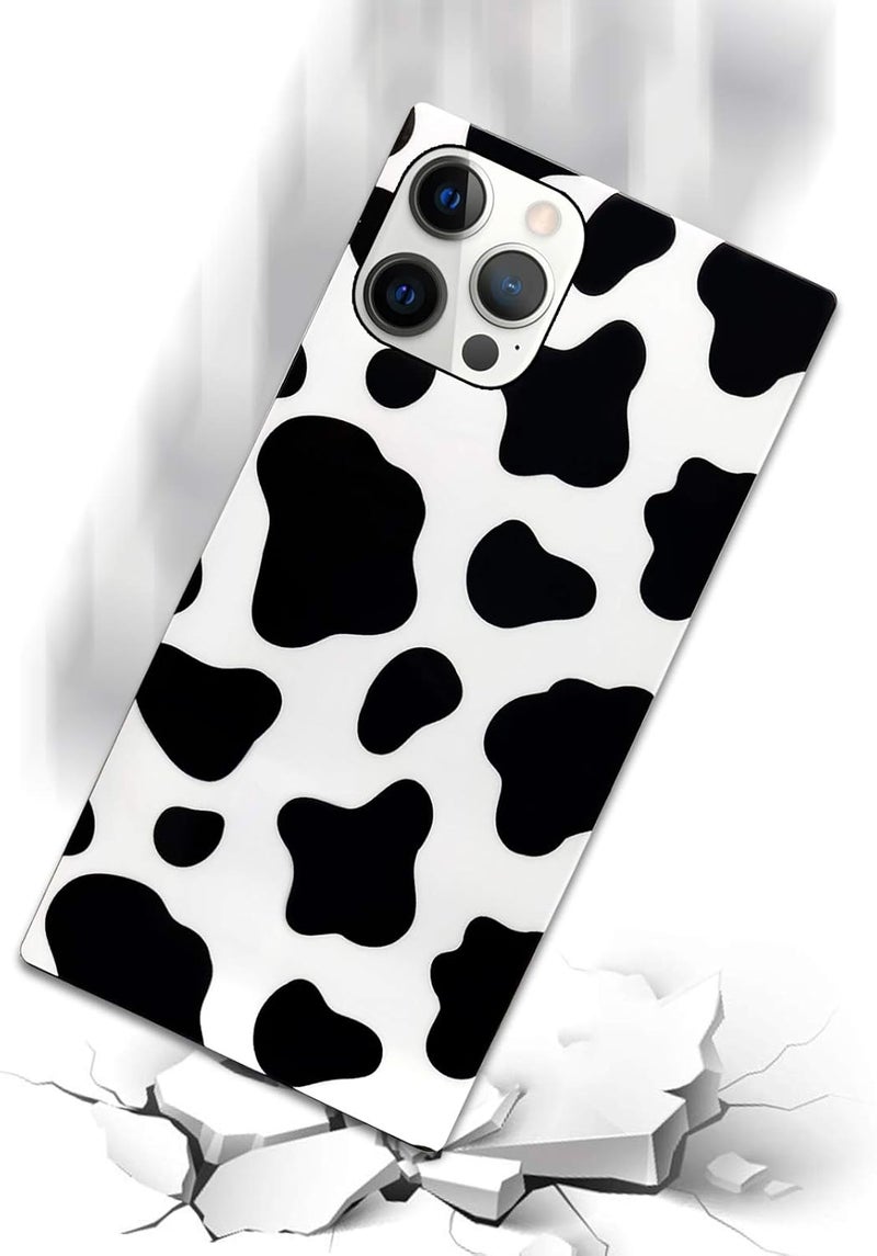 guppy Compatible with iPhone 15 Pro Max Cow Print Cute Pattern Design Hard PC Scratch-Proof Soft TPU Bumper Shock Absorption Anti-Drop Protective Black Slim Phone Cover for Men Women Girls - Image 4