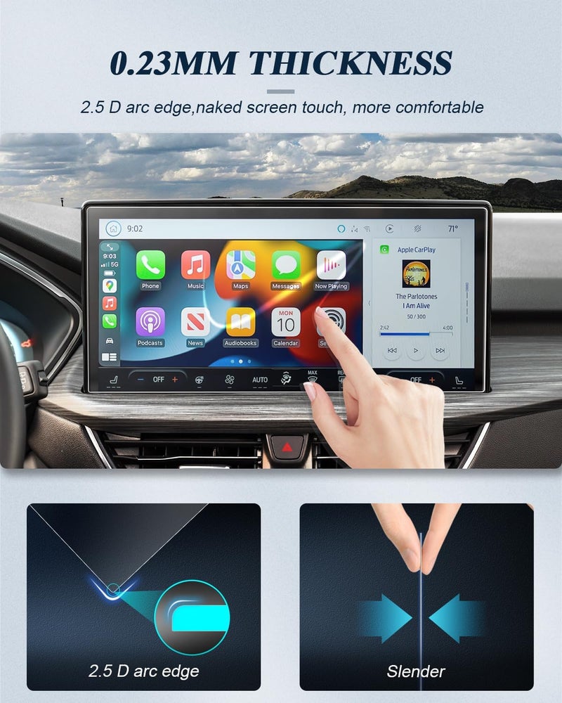 BIBIBO 2Pcs for 2023 2024 Ford Escape Screen Protector 2023 2024 Ford Escape Platinum/ST-Line Elite 13.2 Inch Display Anti-Glare Scratch Resistant 2024 Escape Radio Touchscreen Accessories Ford Escape 2023-2024 PET Protective Film - Image 2