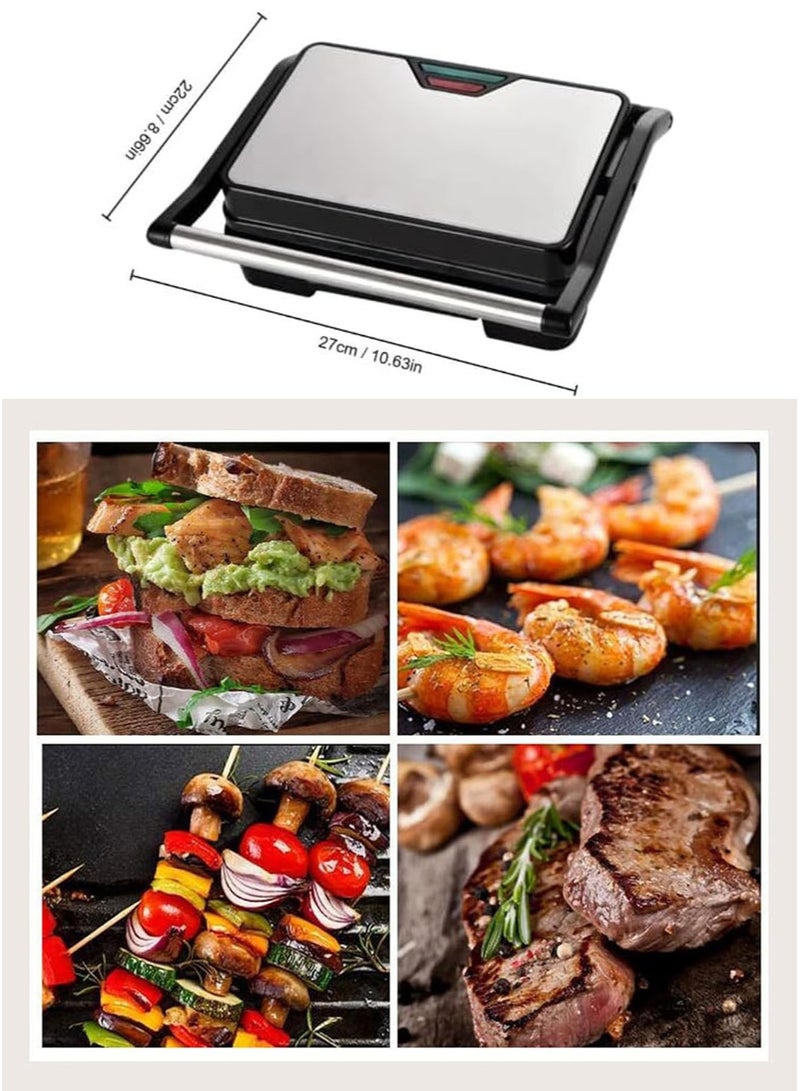 MarlaMall شواية داخلية، صانعة ساندويتش بانيني الكهربائية مع لوحات غير لاصقة، مقبض بارد، شواية ميني لضغط السندويشات للبرغر، الستيك، الجبنة المحمصة، إفطار سريع - Image 2