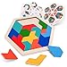 Vanmor Wooden Geometric Tangram Puzzle Blocks 3D Logic IQ Brain Teaser Jigsaw Montessori STEM Educational Toy Travel Game Airplane Car Road Trip Activities Toy Gifts for Toddler Ages 3 4 5 6 7 - Image 2