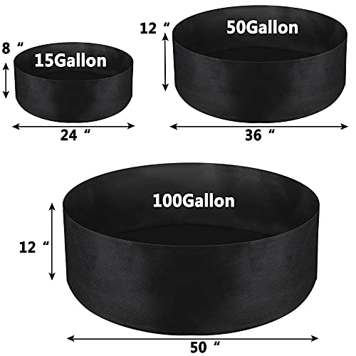 IWNTWY 15 Gallon Large Grow Bag, Heavy Duty Fabric Round Raised Garden Bed Planter Pots for Planting Herb Flower Vegetable Potato Plants (24" D x 8" H, Black) - Image 2