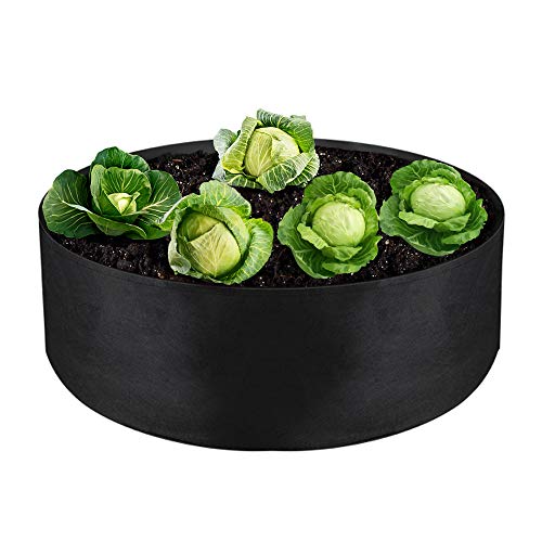 IWNTWY 15 Gallon Large Grow Bag, Heavy Duty Fabric Round Raised Garden Bed Planter Pots for Planting Herb Flower Vegetable Potato Plants (24" D x 8" H, Black) - Image 1